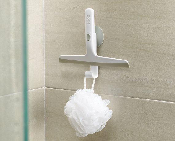 Joseph Joseph EasyStore Pack of 2 Light Gray Shower Squeegees with Storage Hook - Image 2