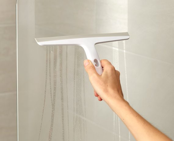 Joseph Joseph EasyStore Pack of 2 Light Gray Shower Squeegees with Storage Hook - Image 5