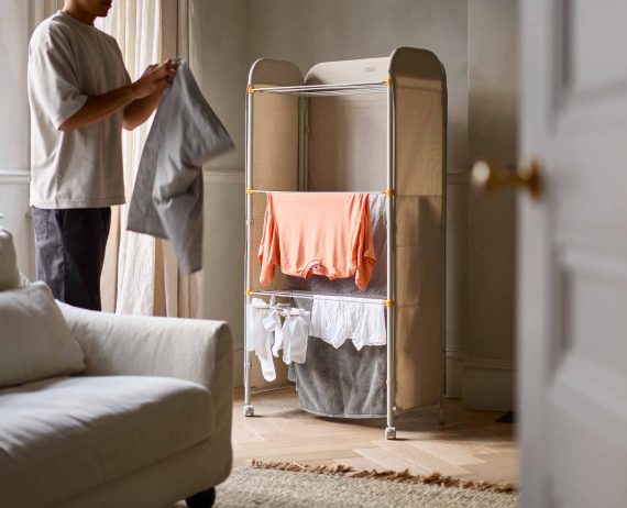 Joseph Joseph Eclipse 3-tier Ecru Clothes Drying Rack With Screen - Image 4