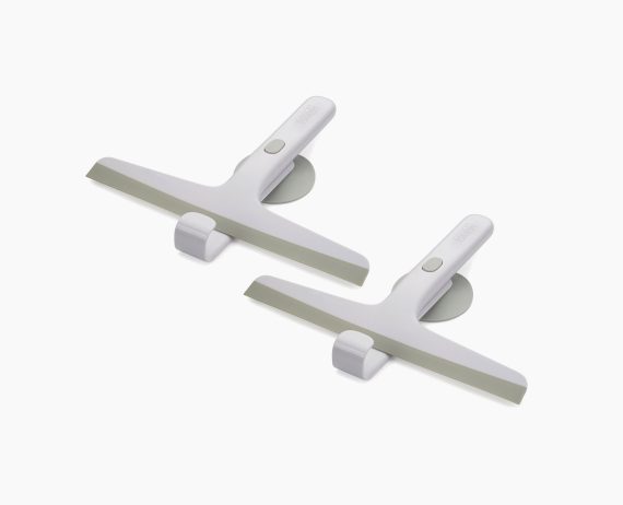 Joseph Joseph EasyStore Pack of 2 Light Gray Shower Squeegees with Storage Hook - Image 3