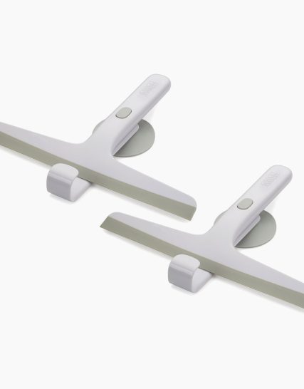 Joseph Joseph EasyStore Pack of 2 Light Gray Shower Squeegees with Storage Hook