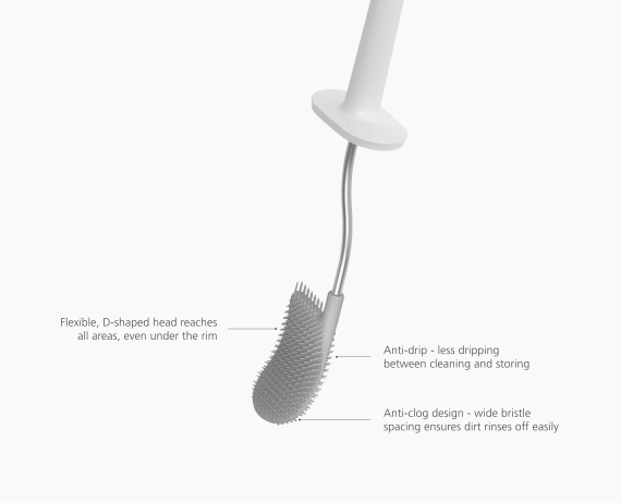 Joseph Joseph Flex Lite Pack of 2 Stainless-Steel Toilet Brushes - Image 6
