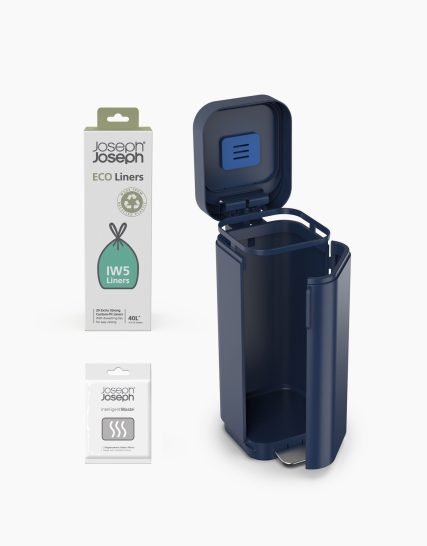 Joseph Joseph Porta 40L Easy-empty Blue Step Trash Can Starter Set