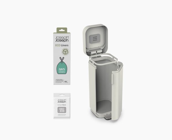 Joseph Joseph Porta 40L Easy-empty Gray Step Trash Can Starter Set - Image 3