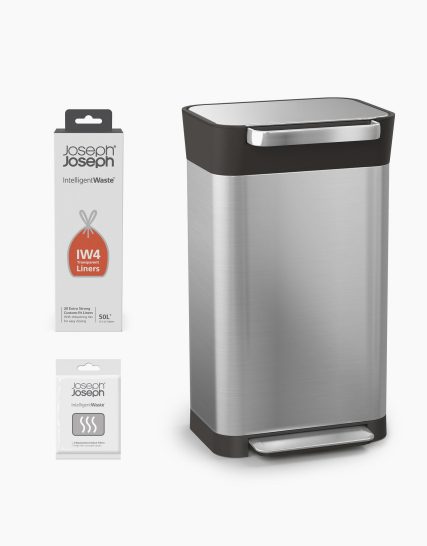 Joseph Joseph Titan 30L Stainless-steel Trash Compactor Starter Set